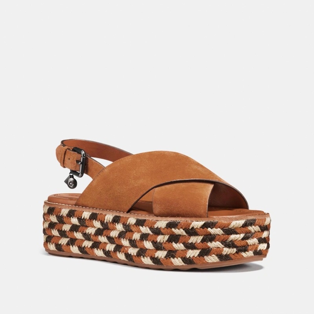 Coach Suede Flatform Wedge Sandals
